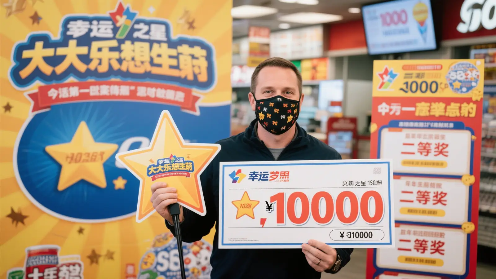 男子喜中大乐透千万奖金，拒绝戴面具露脸领奖，去年还曾中二等奖